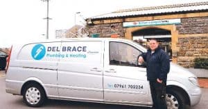 Del Brace plumbing and heating van