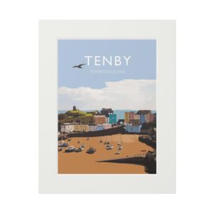 Tenby Harbour 16 x 20 inch Mounted Print