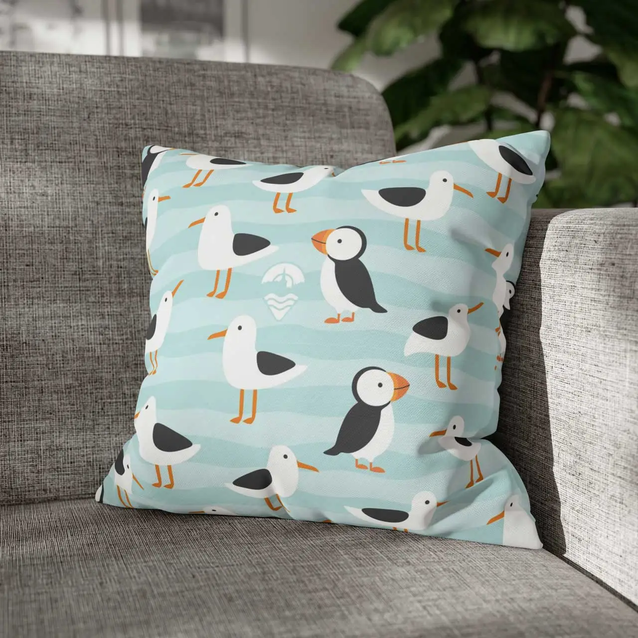Around Tenby Puffins and Seagulls Cushion Covers