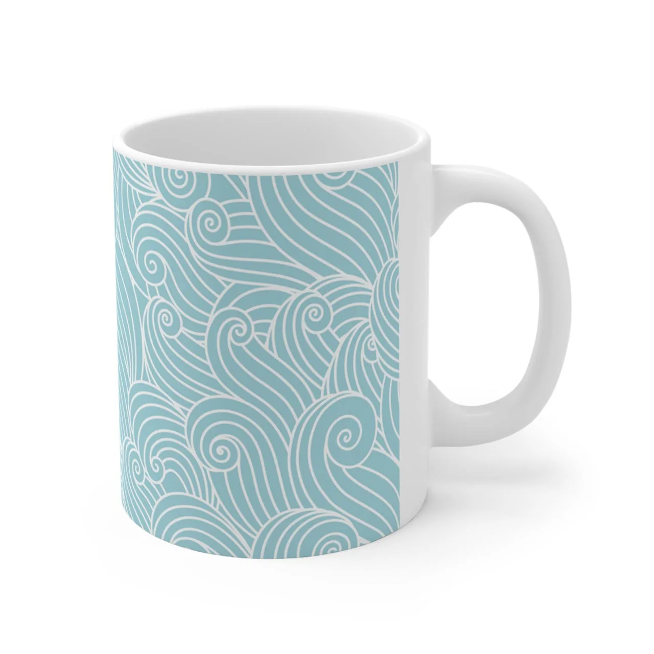 Tenby Aqua Waves Mug