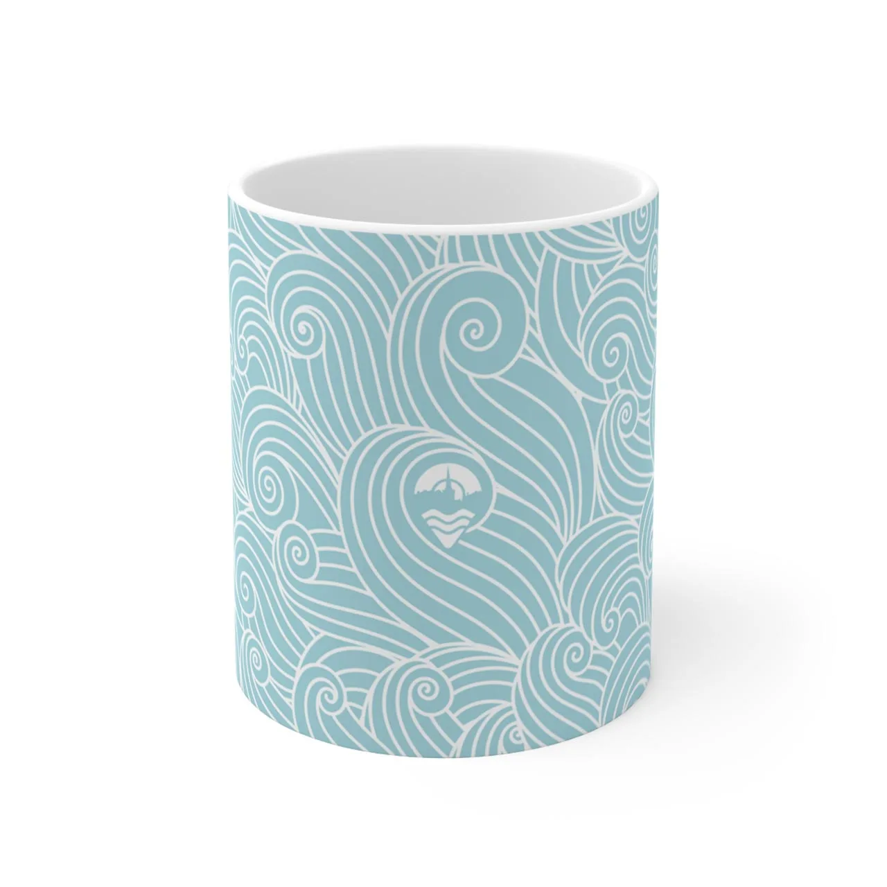 Tenby Aqua Waves Mug